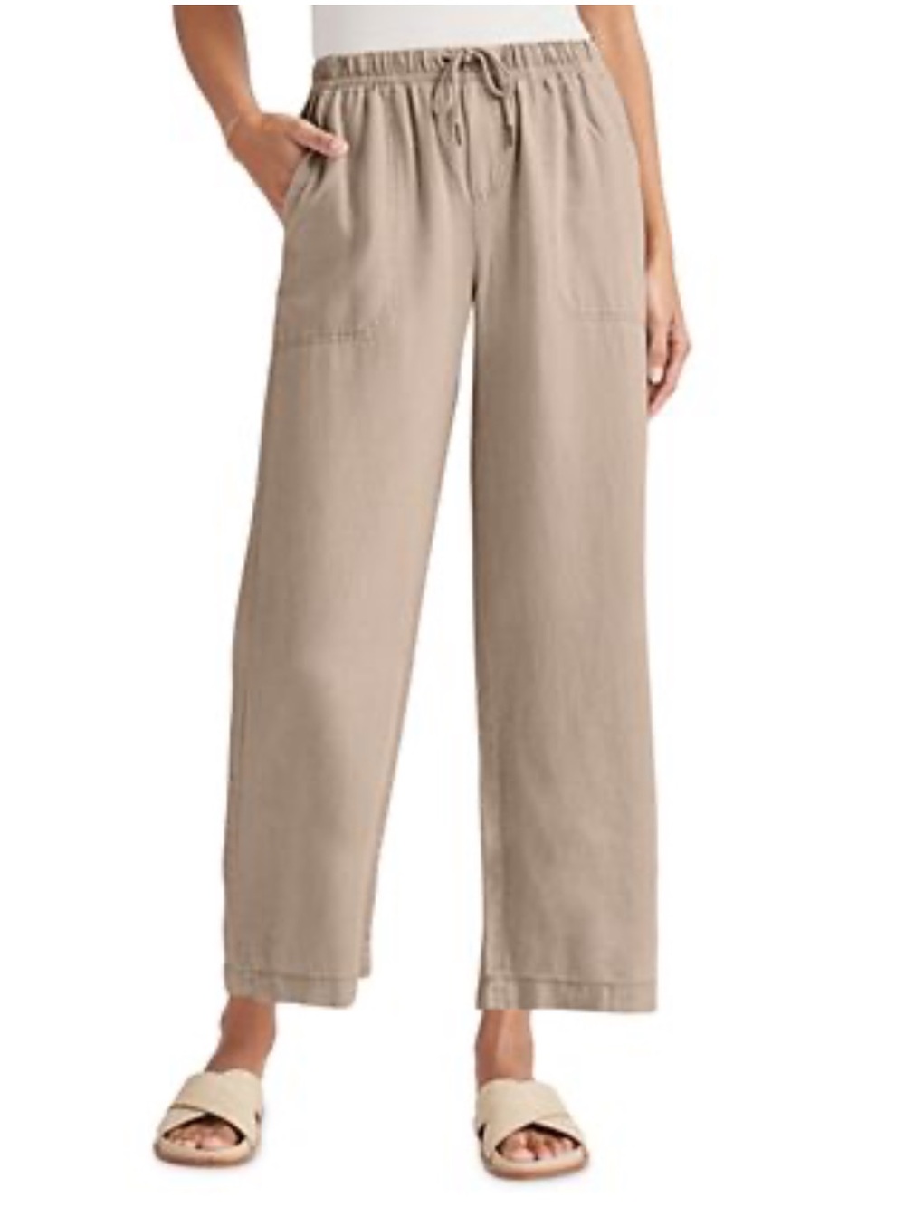 Zara beige lightweight pull-on casual trouser